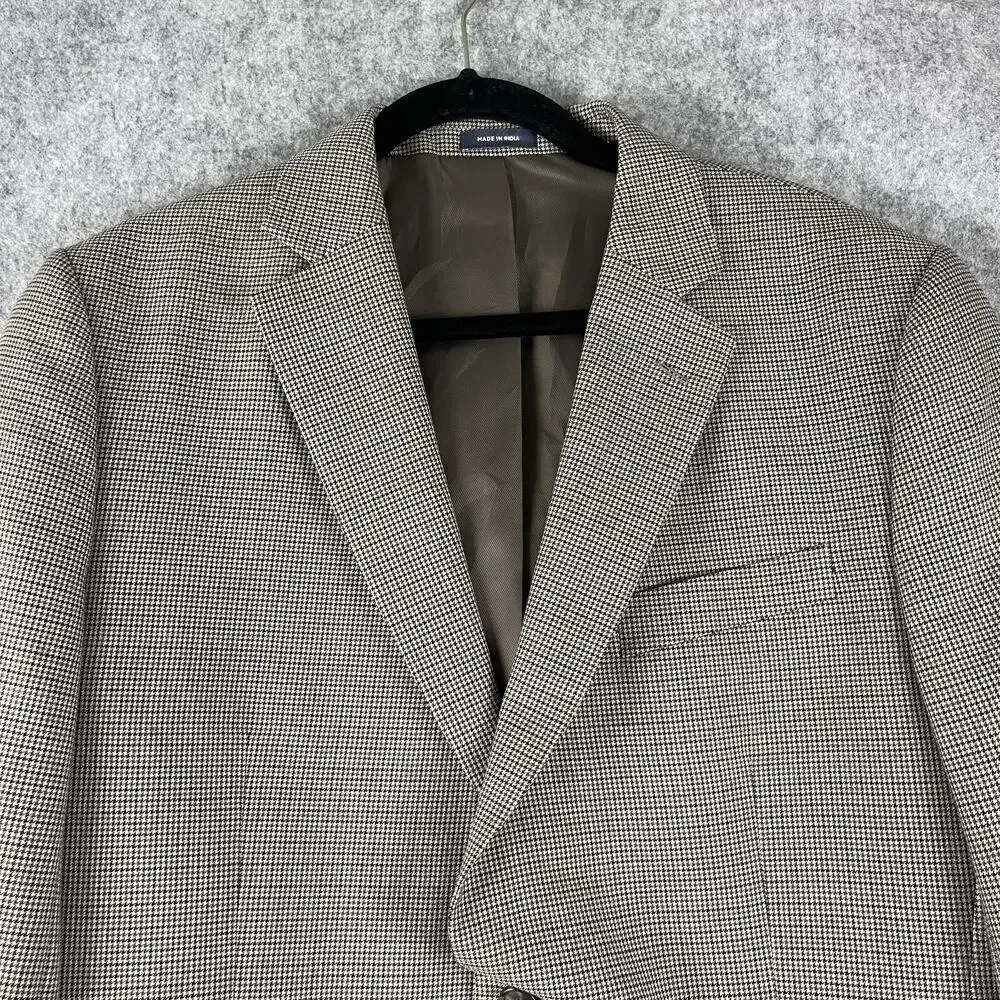 Stafford Year Round Blazer‎ Sport Coat Mens 42R Herringbone Classic Fit Travel